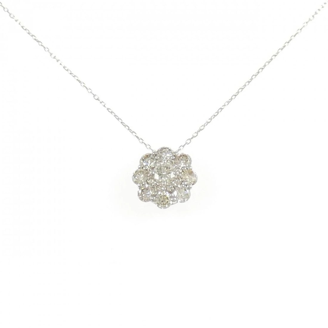 PT950 FLOWER DIAMOND NECKLACE: PT950 Flower Diamond Necklace Brand: Unbranded Type/Style: Diamond Necklace Material: Platinum950, Main Stone Natural Color: Platinum Size: Length: 45cm Pendant length approx. x width approx.: