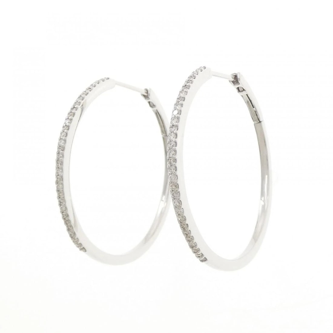 K18WG DIAMOND PIERCE: K18WG Diamond Pierce Brand: Unbranded Type/Style: Diamond Pierce/Earring Material: K18 white gold, Color: white gold Size: Approximate dimensions (height x width): 28.7 x 1.5 Accessories: None