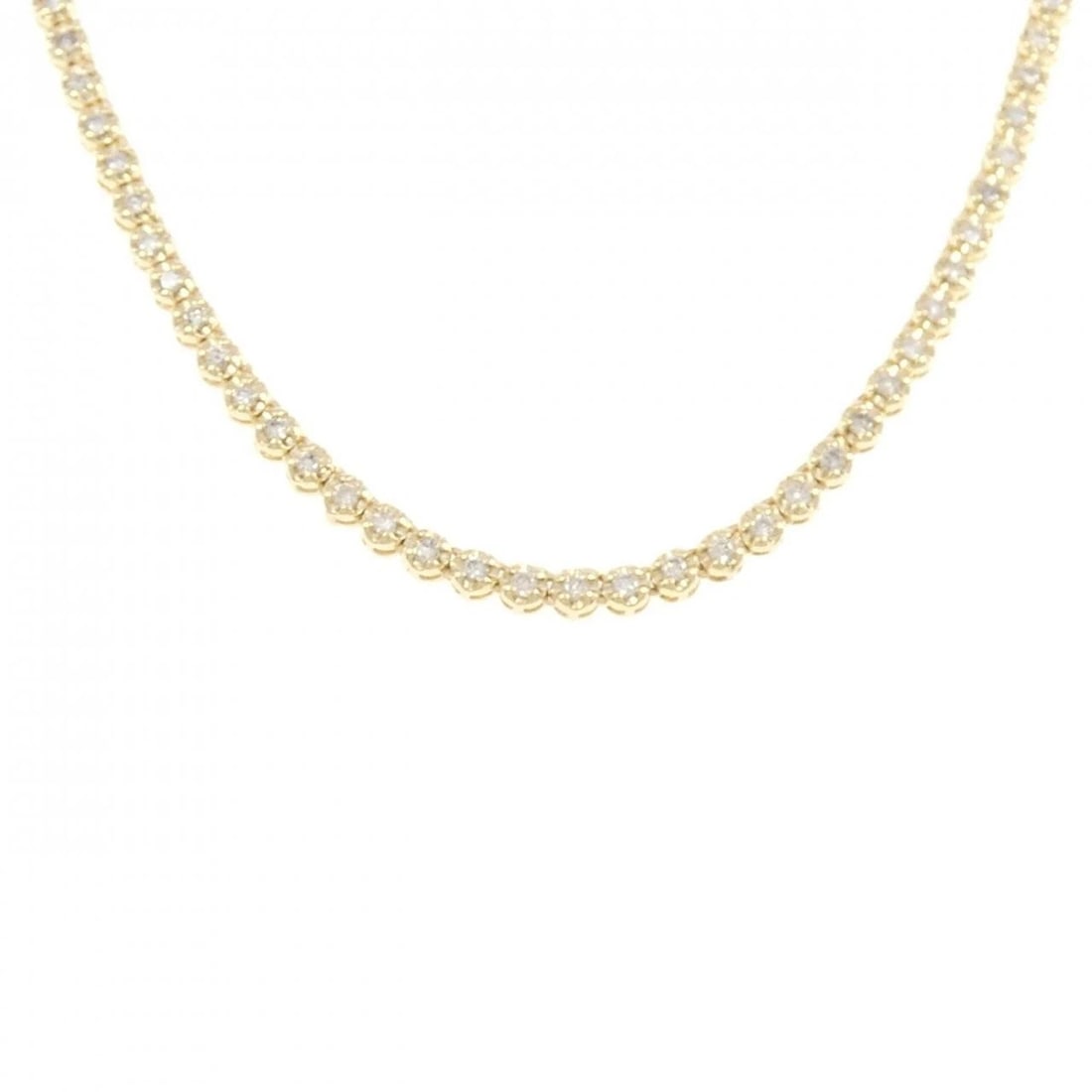 K18YG DIAMOND NECKLACE: K18YG Diamond Necklace Brand: Unbranded Type/Style: Diamond Necklace Material: K18 yellow gold, Main Stone Natural Color: yellow gold Size: 42cm Max width approx: 2.8mm Accessories: None A