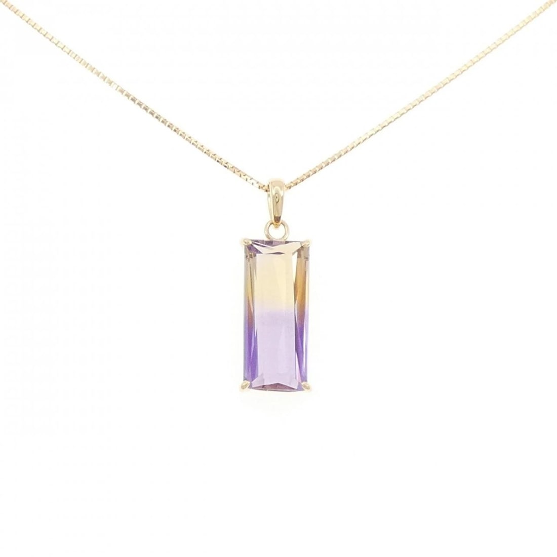18K YELLOW GOLD AMETRINE NECKLACE: 18K Yellow Gold Ametrine Necklace Brand: Unbranded Type/Style: Ametrine Necklace Material: K18 yellow gold, Color: yellow gold Size: Length: 51cm Pendant length approx. x width approx.: 24.0mmx8.1mm