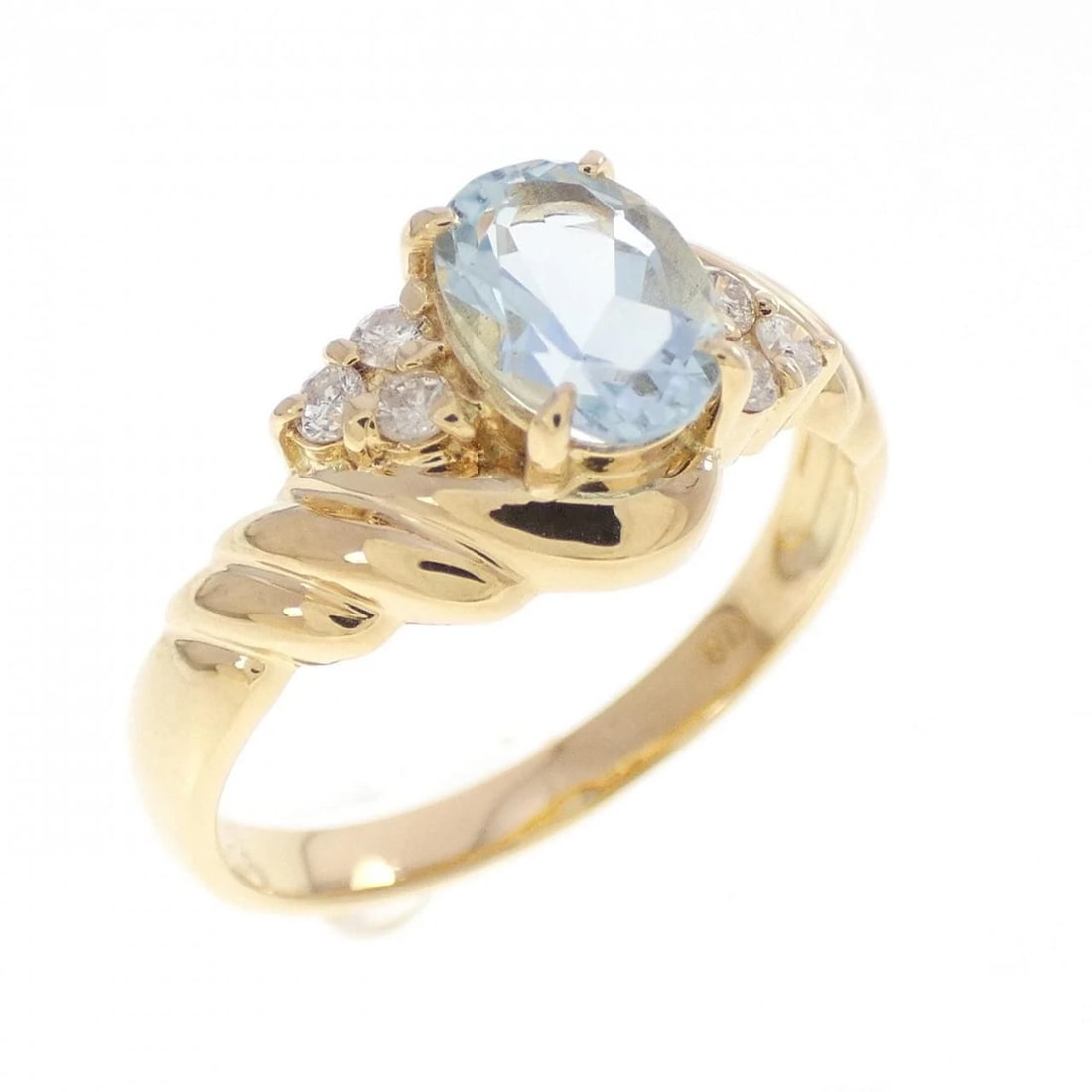 K18YG AQUAMARINE RING: K18YG Aquamarine Ring Brand: Unbranded Type/Style: Ring Material: K18 yellow gold, Color: yellow gold Size: US6 Accessories: None Accessories Notice: When purchasing pre-owned goods, pleas