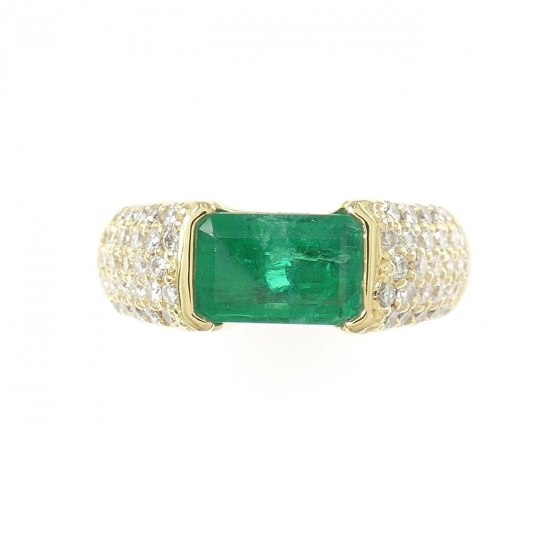 18K YELLOW GOLD EMERALD RING - 2