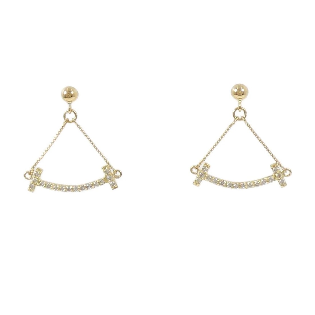 K18YG DIAMOND PIERCE: K18YG Diamond Pierce Brand: Unbranded Type/Style: Diamond Pierce/Earring Material: K18 yellow gold, Color: yellow gold Size: Approx. height x width: 19.1mm x 16.5mm Accessories: None Acces