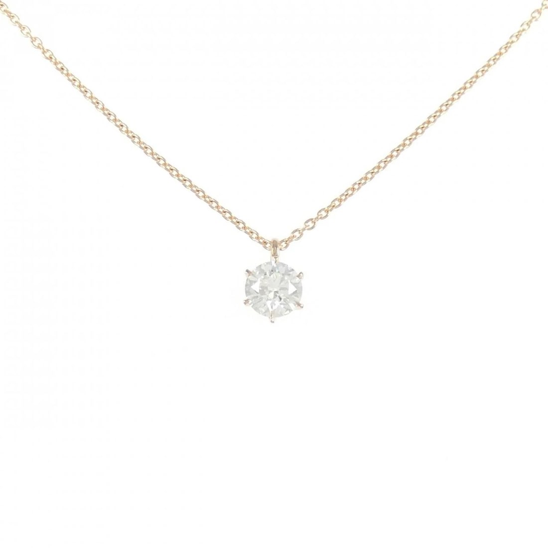 K18PG DIAMOND NECKLACE: K18PG Diamond Necklace Brand: Unbranded Type/Style: Necklace Material: K18 Pink Gold, Main Stone Natural Color: Pink Gold Size: Length: 45cm Pendant length approx. x width approx.: 7.3mmx4.4mm Chain