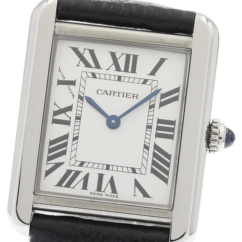 CARTIER TANK SOLO SM SILVER DIAL QUARTZ WATCH: CARTIER Tank solo SM Silver Dial Quartz Watch Brand: CARTIER Type/Style: Wristwatch Material: Band Material leather, Case Material Stainless Steel Color: Dial Color Silver Size: Case Size About24mm