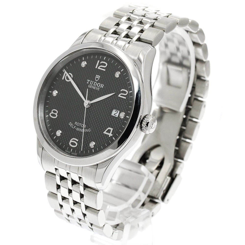 TUDOR DATE DIAMOND BLACK DIAL AUTOMATIC WATCH - 2