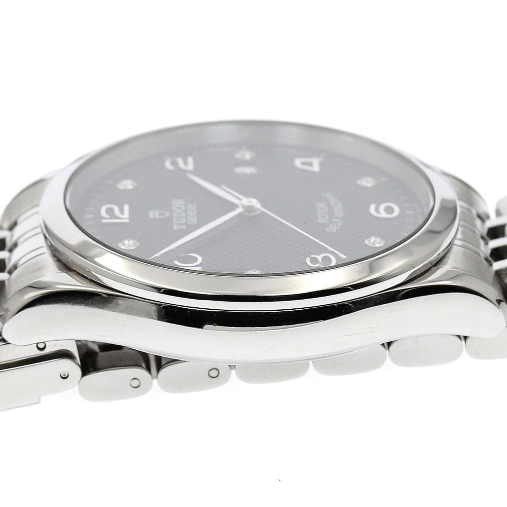 TUDOR DATE DIAMOND BLACK DIAL AUTOMATIC WATCH - 4