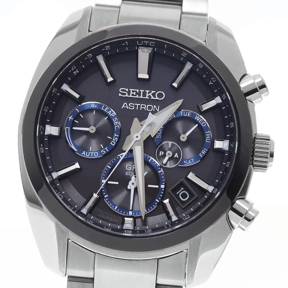 SEIKO ASTRON DAY DATE GPS SOLAR POWERED RADIO WATCH: SEIKO Astron Day Date GPS Solar Powered Radio Watch Brand: SEIKO Type/Style: Wristwatch Material: Band Material Stainless Steel, Case Material Stainless Steel Color: Dial Color black Size: Case Size A