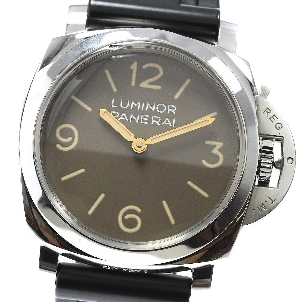 PANERAI LUMINOR DAYS ACCIAO LIMITED HAND WINDING WATCH: PANERAI Luminor Days Acciao Limited Hand Winding Watch Brand: PANERAI Type/Style: Wristwatch Material: Band Material rubber, Case Material Stainless Steel Color: Dial Color Brown Size: Case Size