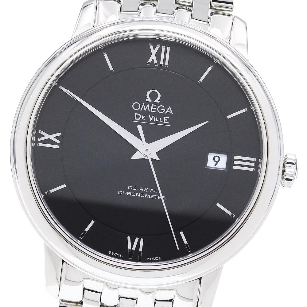 OMEGA DE VILLE PRESTIGE COAXIAL AUTOMATIC WATCH: OMEGA De Ville Prestige Coaxial Automatic Watch Brand: OMEGA Type/Style: Wristwatch Material: Band Material Stainless Steel, Case Material Stainless Steel Color: Dial Color black Size: Case Size