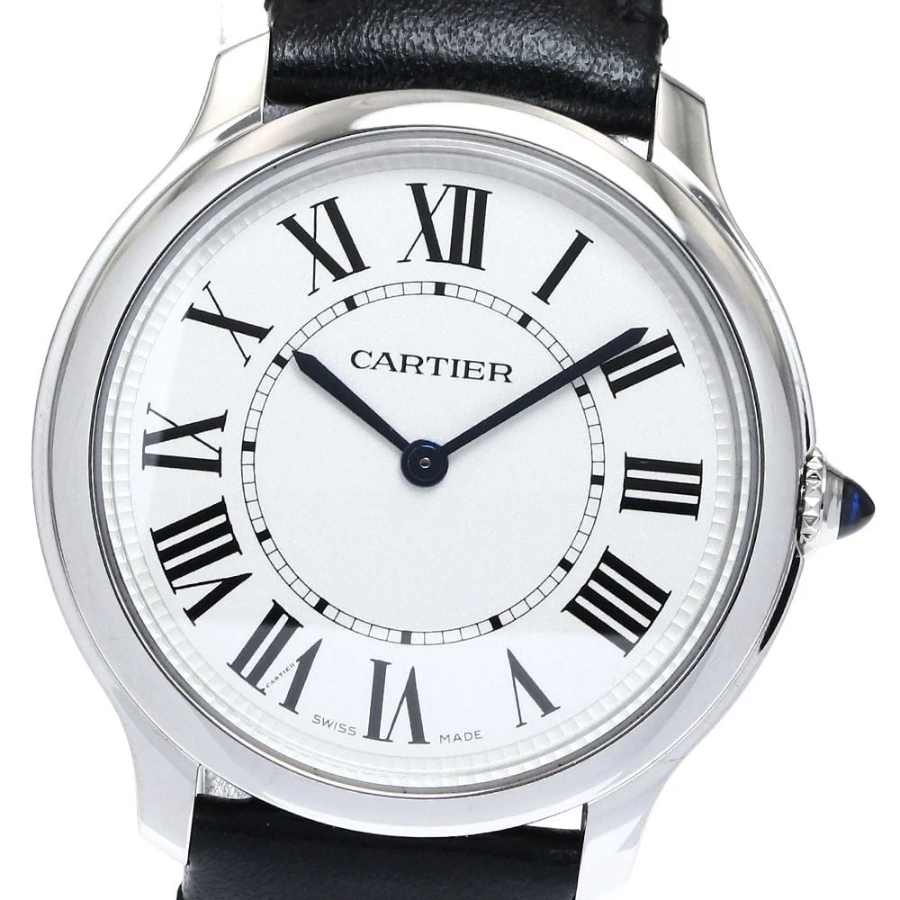 CARTIER RONDEMAST DE CARTIER QUARTZ WATCH: CARTIER Rondemast de Cartier Quartz Watch Brand: CARTIER Type/Style: Wristwatch Material: Band Material leather, Case Material Stainless Steel Color: Dial Color Silver Size: Case Size About36mm