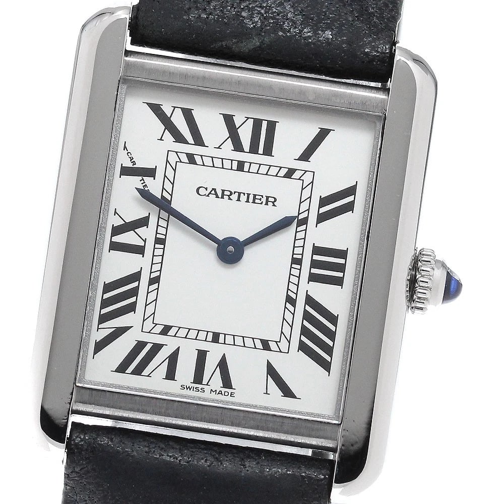 CARTIER TANK SOLO SM SILVER DIAL QUARTZ WATCH: CARTIER Tank solo SM Silver Dial Quartz Watch Brand: CARTIER Type/Style: Wristwatch Material: Band Material leather, Case Material Stainless Steel Color: Dial Color Silver Size: Case Size About24mm