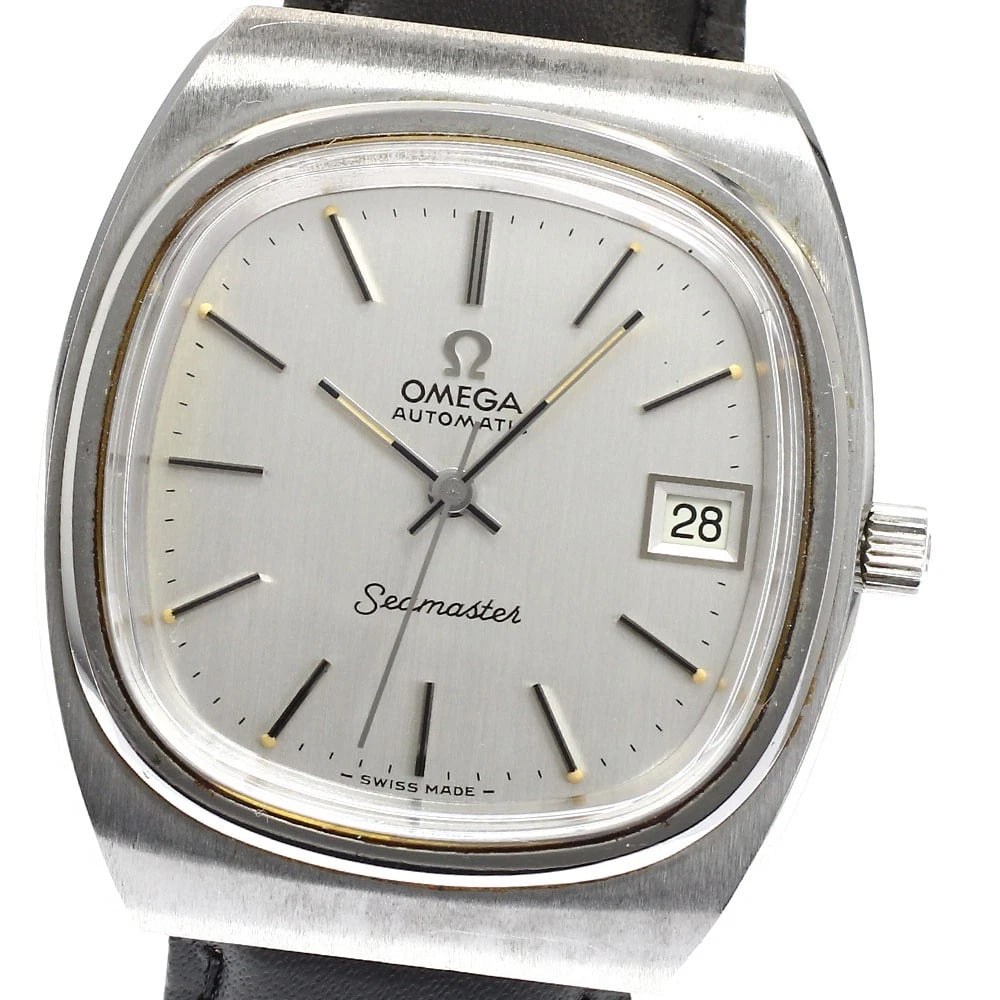 OMEGA SEAMASTER DATE SILVER DIAL AUTOMATIC WATCH: OMEGA Seamaster Date Silver Dial Automatic Watch Brand: OMEGA Type/Style: Wristwatch Material: Band Material leather, Case Material Stainless Steel Color: Dial Color Silver Size: Case Size About36mm (