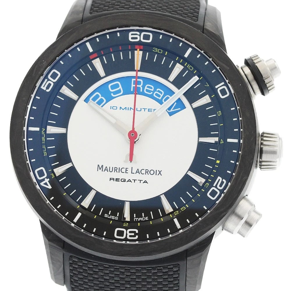 MAURICE LACROIX PONTOS REGATTA AUTOMATIC WATCH: MAURICE LACROIX Pontos Regatta Automatic Watch Brand: MAURICE LACROIX Type/Style: Wristwatch Material: Band Material rubber, Case Material carbon Color: Dial Color Black / Silver Size: Case Size