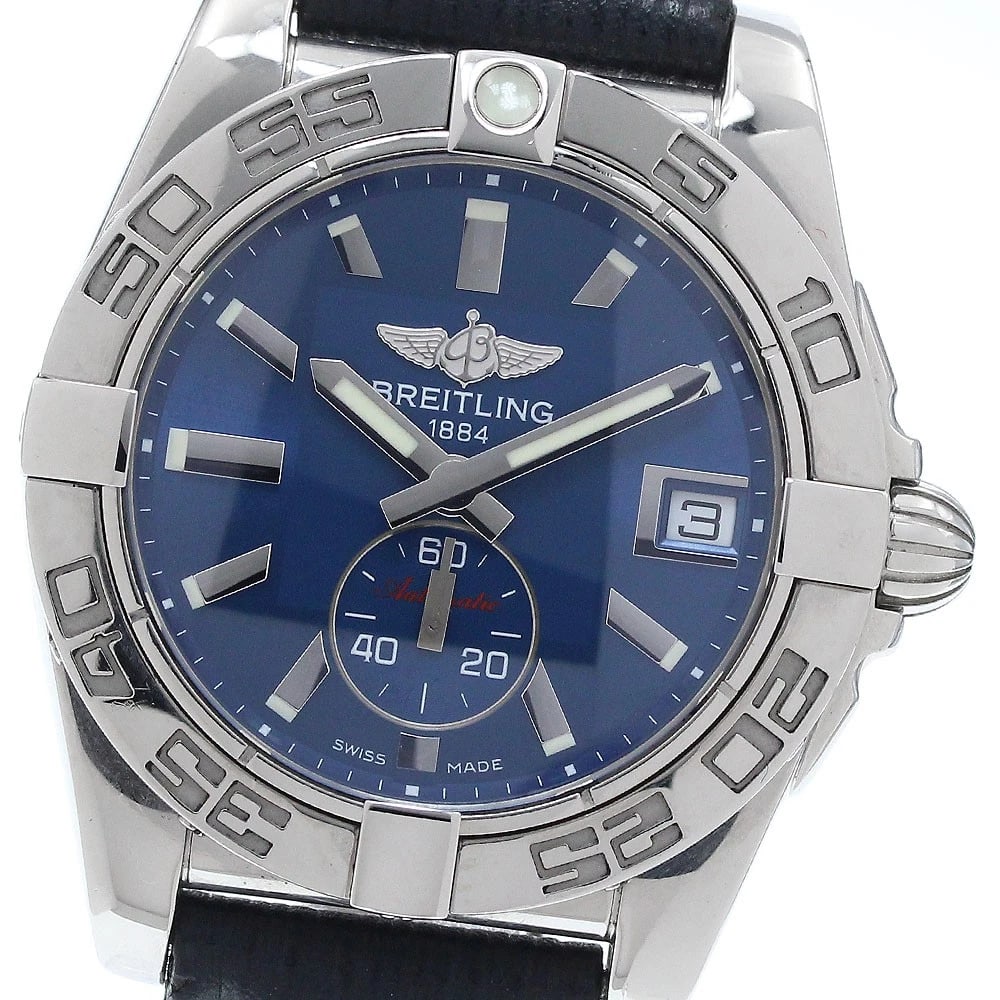 BREITLING GALACTIC DATE SMALL SECOND AUTOMATIC WATCH: BREITLING Galactic Date Small Second Automatic Watch Brand: BREITLING Type/Style: Wristwatch Material: Band Material leather, Case Material Stainless Steel Color: Dial Color white Size: Case Size