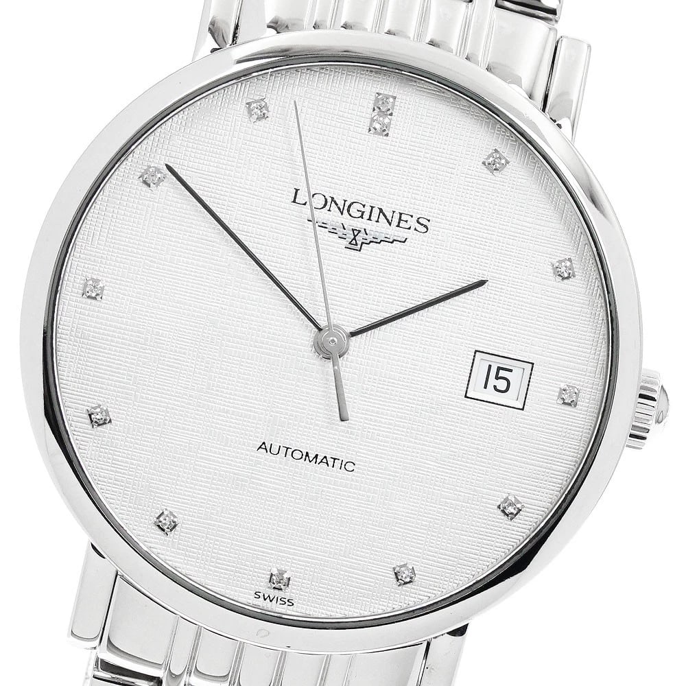 LONGINES ELEGANT COLLECTION DATE DIAMOND AUTOMATIC WATCH: LONGINES Elegant collection Date Diamond Automatic Watch Brand: LONGINES Type/Style: Wristwatch Material: Band Material Stainless Steel, Case Material Stainless Steel Color: Dial Color Silver Size: