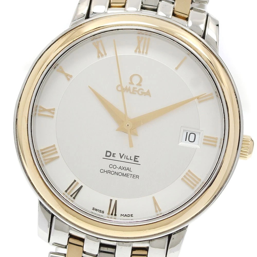 OMEGA DE VILLE PRESTIGE CO-AXIAL K18YGBEZEL AUTOMATIC WATCH: OMEGA De Ville Prestige Co-Axial K18YGBezel Automatic Watch Brand: OMEGA Type/Style: Wristwatch Material: Band Material Stainless Steel/YG, Case Material Stainless Steel/YG Color: Dial Color Silver