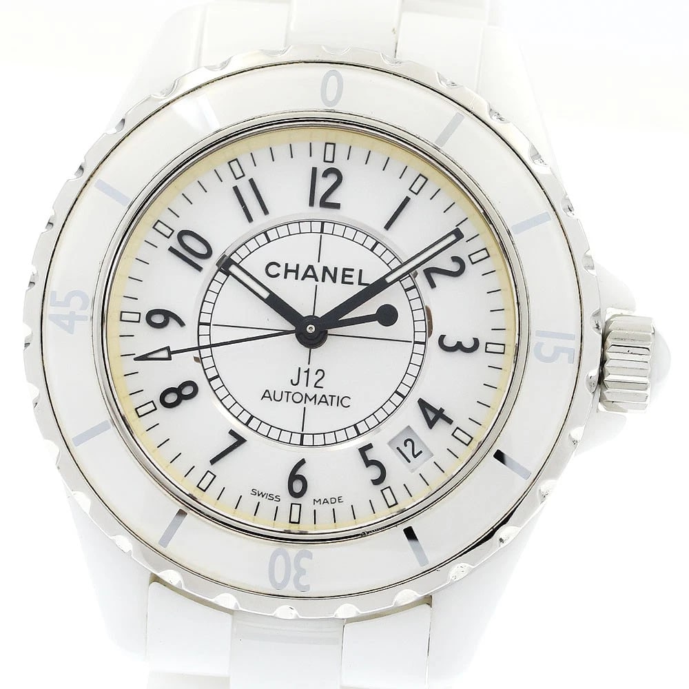 CHANEL J12 WHITE CERAMIC WHITE DIAL AUTOMATIC WATCH (1 of 4)