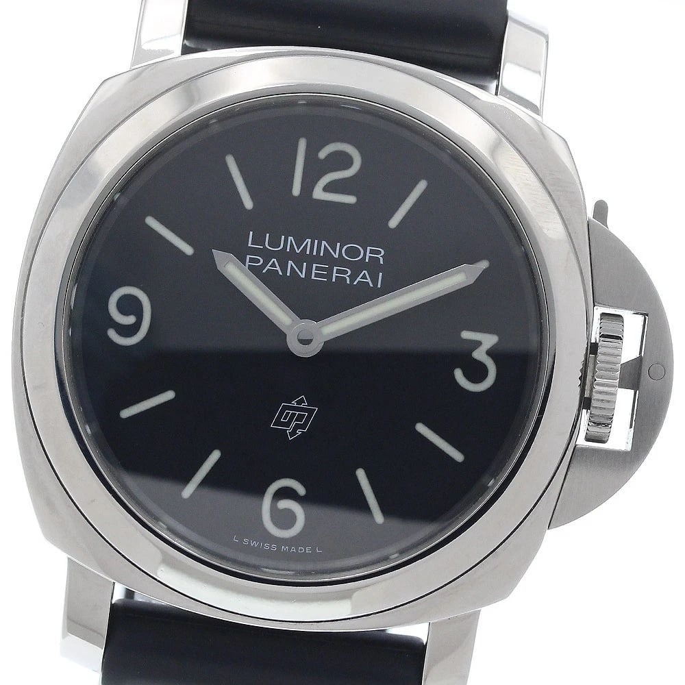 PANERAI LUMINOR BASE LOGO BLACK DIAL HAND WINDING WATCH: PANERAI Luminor Base Logo black Dial Hand Winding Watch Brand: PANERAI Type/Style: Wristwatch Material: Band Material rubber, Case Material Stainless Steel Color: Dial Color black Size: Case Size Abou
