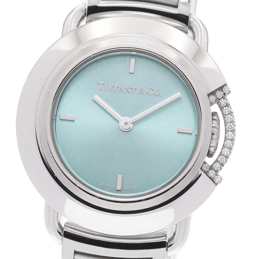 TIFFANY&CO. T SMILE LIMITED TO DIAMONDS QUARTZ WATCH: TIFFANY&Co. T Smile Limited to Diamonds Quartz Watch Brand: TIFFANY&Co. Type/Style: Wristwatch Material: Band Material Stainless Steel, Case Material Stainless Steel Color: Dial Color TIFFANY & Co. Bl