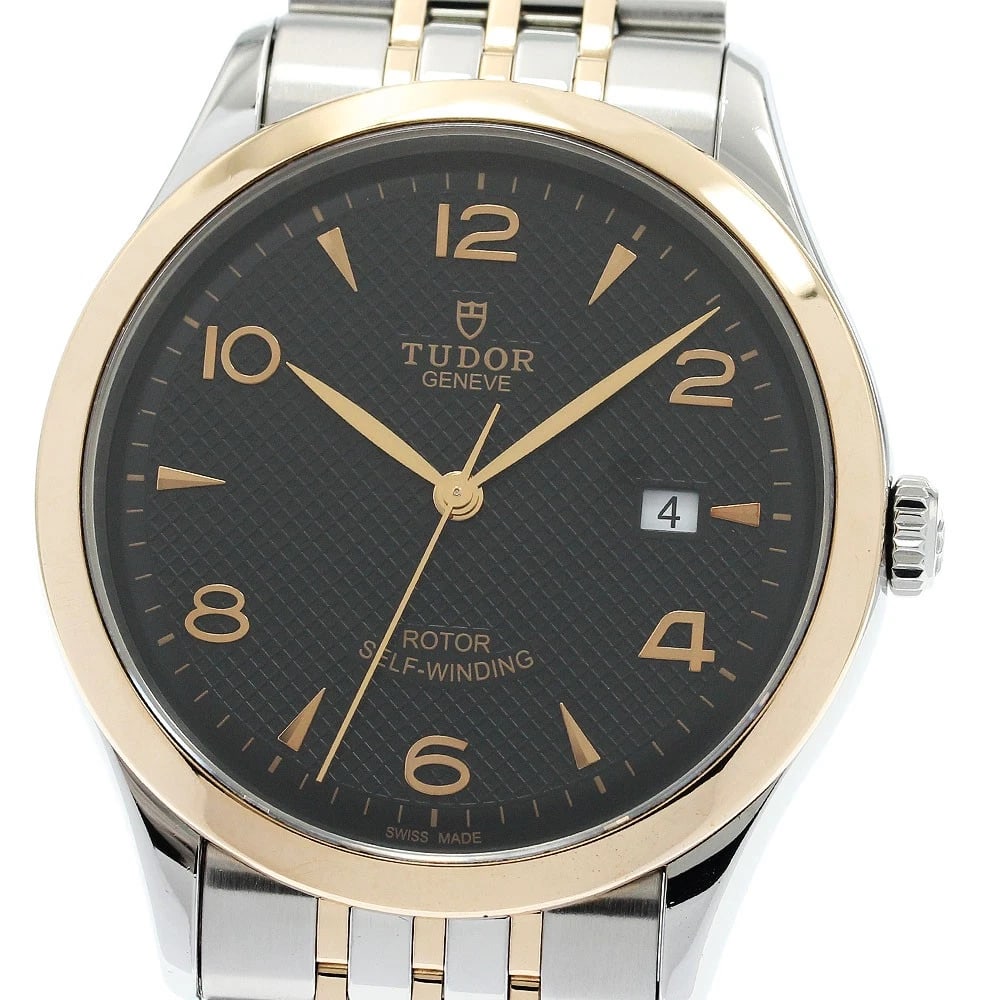 TUDOR GENEVE DATE BLACK DIAL AUTOMATIC WATCH: TUDOR Geneve Date black Dial Automatic Watch Brand: TUDOR Type/Style: Wristwatch Material: Band Material Stainless Steel/RG, Case Material Stainless Steel/RG Color: Dial Color black Size: Case Size Ab