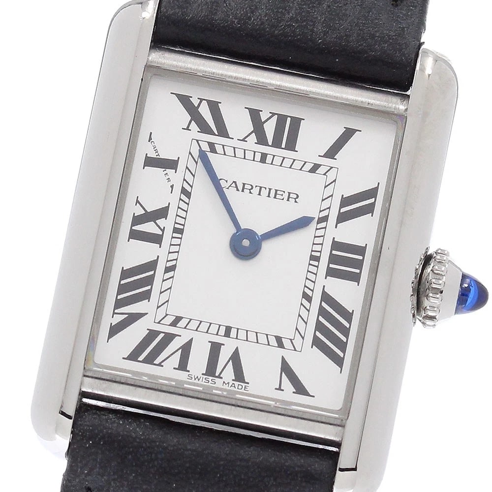 CARTIER TANK MAST SM SILVER DIAL QUARTZ WATCH: CARTIER Tank mast SM Silver Dial Quartz Watch Brand: CARTIER Type/Style: Wristwatch Material: Band Material leather, Case Material Stainless Steel Color: Dial Color Silver Size: Case Size About22mm
