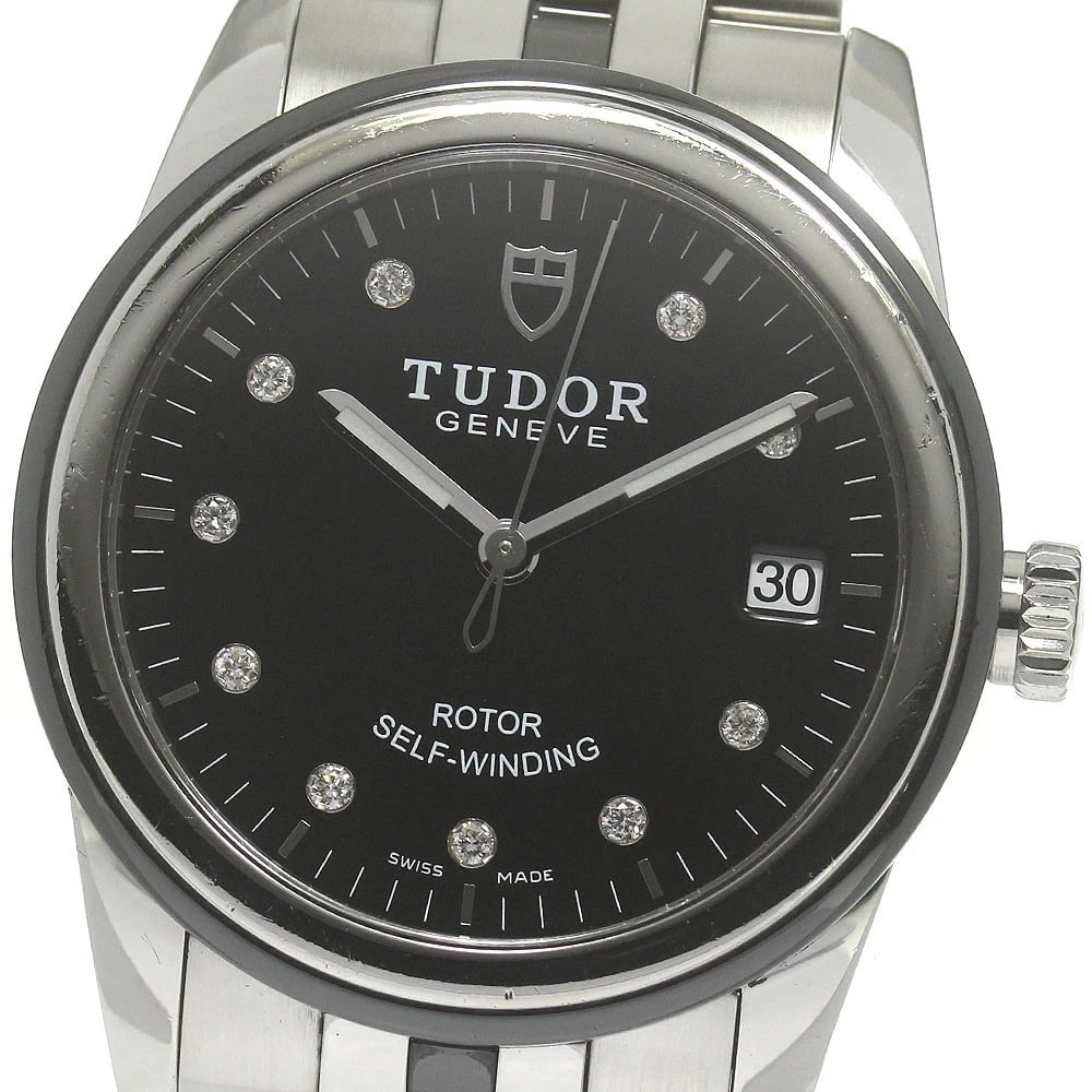 TUDOR GRAMMAR DATE DIAMOND BLACK DIAL AUTOMATIC WATCH: TUDOR Grammar Date diamond Black Dial Automatic Watch Brand: TUDOR Type/Style: Wristwatch Material: Band Material Stainless Steel / ceramic, Case Material Stainless Steel / ceramic Color: Dial Color