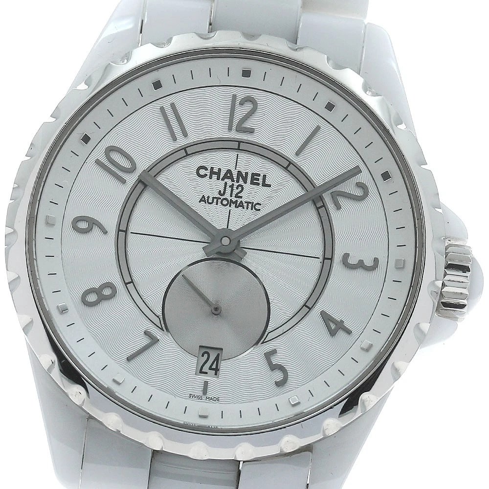 CHANEL J12 WHITE CERAMIC WHITE DIAL AUTOMATIC WATCH: CHANEL J12 White Ceramic white Dial Automatic Watch Brand: CHANEL Type/Style: Wristwatch Material: Band Material Stainless Steel / ceramic, Case Material Stainless Steel / ceramic Color: Dial Color
