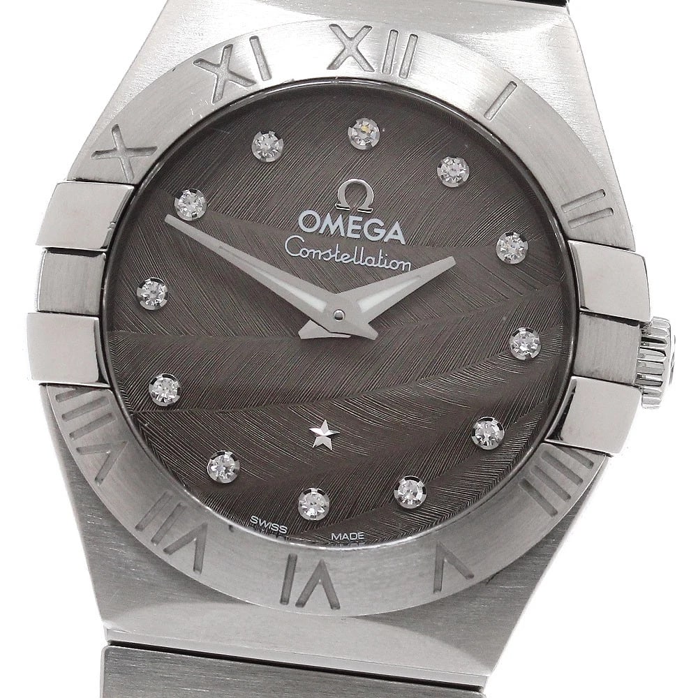 OMEGA CONSTELLATION DIAMOND QUARTZ WATCH: OMEGA Constellation diamond Quartz Watch Brand: OMEGA Type/Style: Wristwatch Material: Band Material Stainless Steel, Case Material Stainless Steel Color: Dial Color gray Size: Case Size About27mm (1.