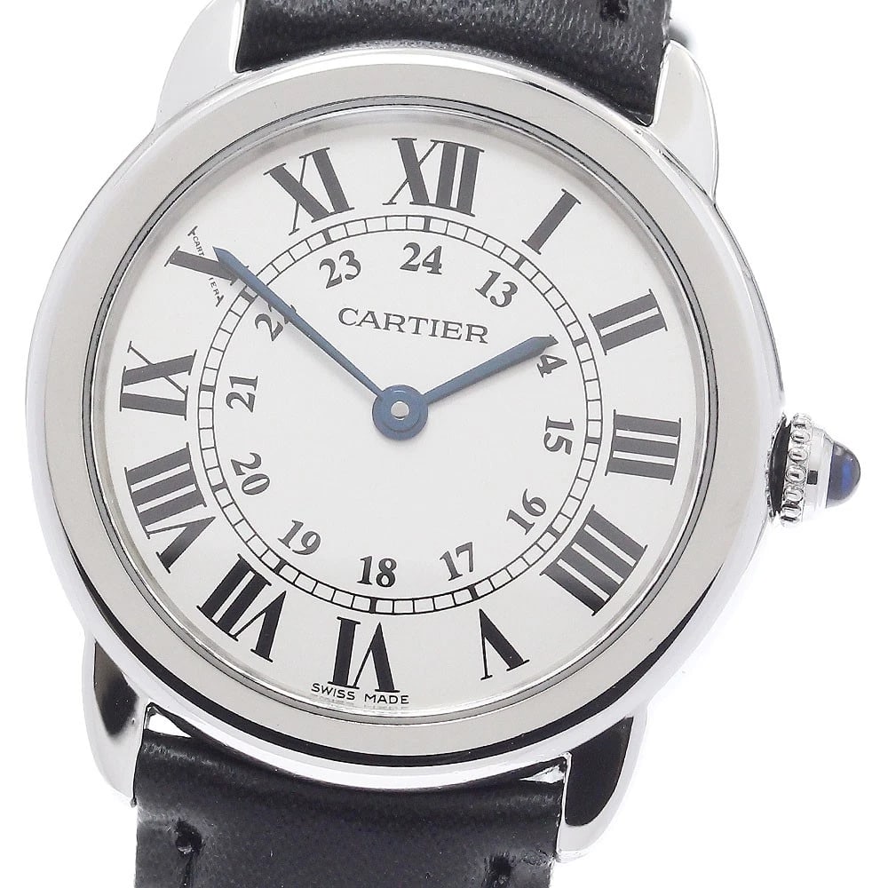 CARTIER RONDE SOLO SM SILVER DIAL QUARTZ WATCH: CARTIER Ronde Solo SM Silver Dial Quartz Watch Brand: CARTIER Type/Style: Wristwatch Material: Band Material leather, Case Material Stainless Steel Color: Dial Color Silver Size: Case Size About29mm