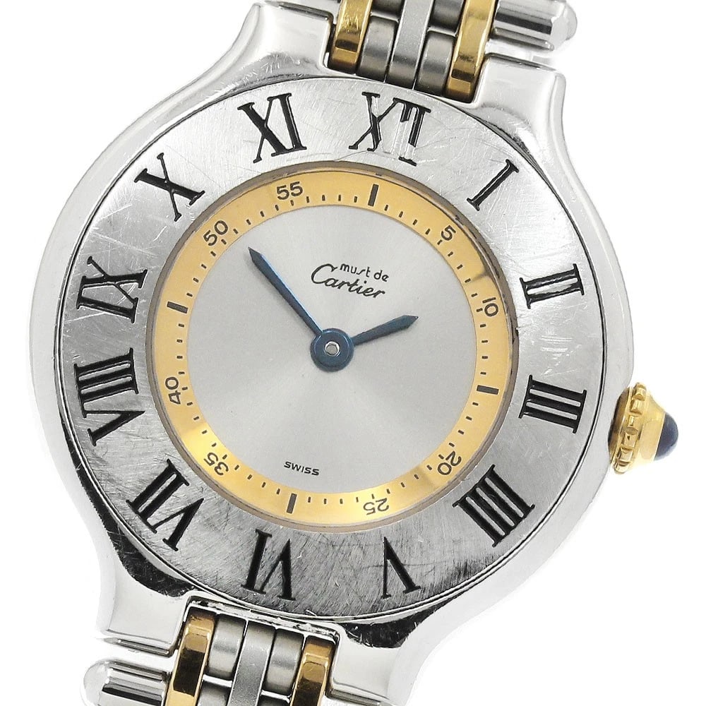 CARTIER MUST VANTIAN SILVER DIAL QUARTZ WATCH: CARTIER Must Vantian Silver Dial Quartz Watch Brand: CARTIER Type/Style: Wristwatch Material: Band Material Stainless Steel/Gold Plated, Case Material Stainless Steel/Gold Plated Color: Dial Color
