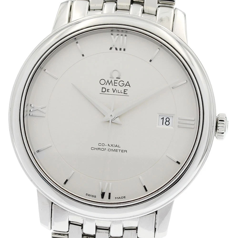 OMEGA DE VILLE PRESTIGE COAXIAL AUTOMATIC WATCH: OMEGA De Ville Prestige Coaxial Automatic Watch Brand: OMEGA Type/Style: Wristwatch Material: Band Material Stainless Steel, Case Material Stainless Steel Color: Dial Color Silver Size: Case Size
