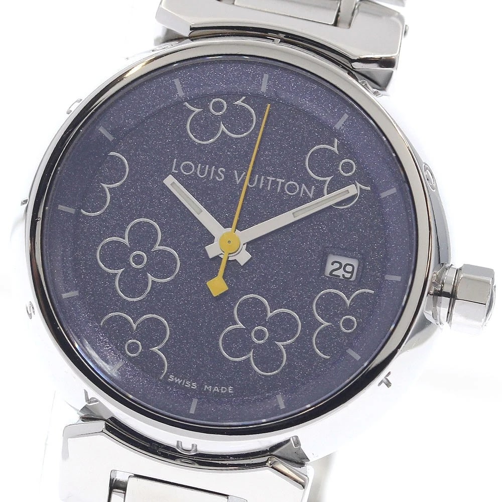 LOUIS VUITTON TAMBOUR LOVELY PM PURPLE DIAL QUARTZ WATCH: LOUIS VUITTON Tambour Lovely PM purple Dial Quartz Watch Brand: LOUIS VUITTON Type/Style: Wristwatch Material: Band Material Stainless Steel, Case Material Stainless Steel Color: Dial Color purple Siz