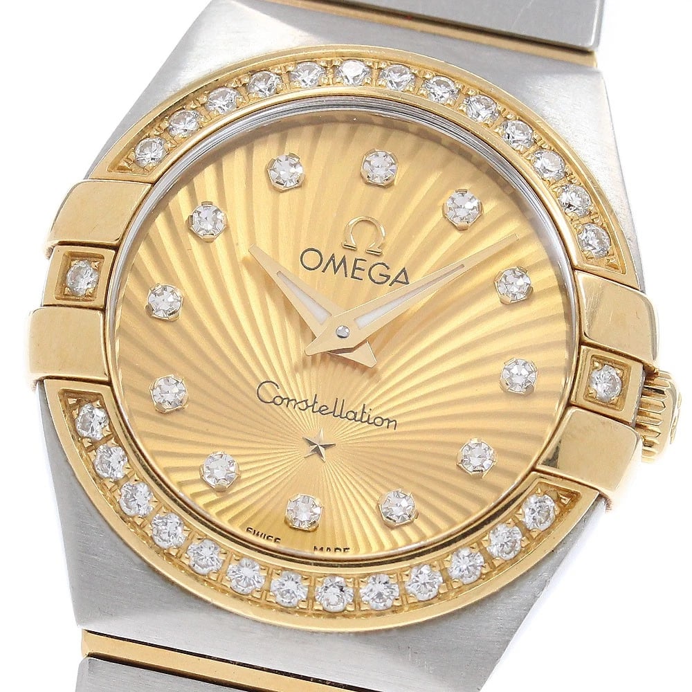 OMEGA CONSTELLATION BLUSH DIAMOND QUARTZ WATCH: OMEGA Constellation Blush Diamond Quartz Watch Brand: OMEGA Type/Style: Wristwatch Material: Band Material Stainless Steel/YG, Case Material Stainless Steel/YG Color: Dial Color gold Size: Case Size A