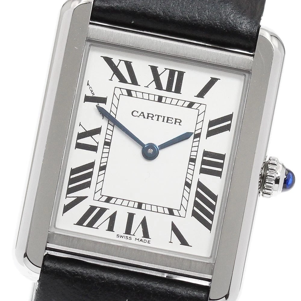 CARTIER TANK SOLO SM SILVER DIAL QUARTZ WATCH: CARTIER Tank solo SM Silver Dial Quartz Watch Brand: CARTIER Type/Style: Wristwatch Material: Band Material leather, Case Material Stainless Steel Color: Dial Color Silver Size: Case Size About24mm (0