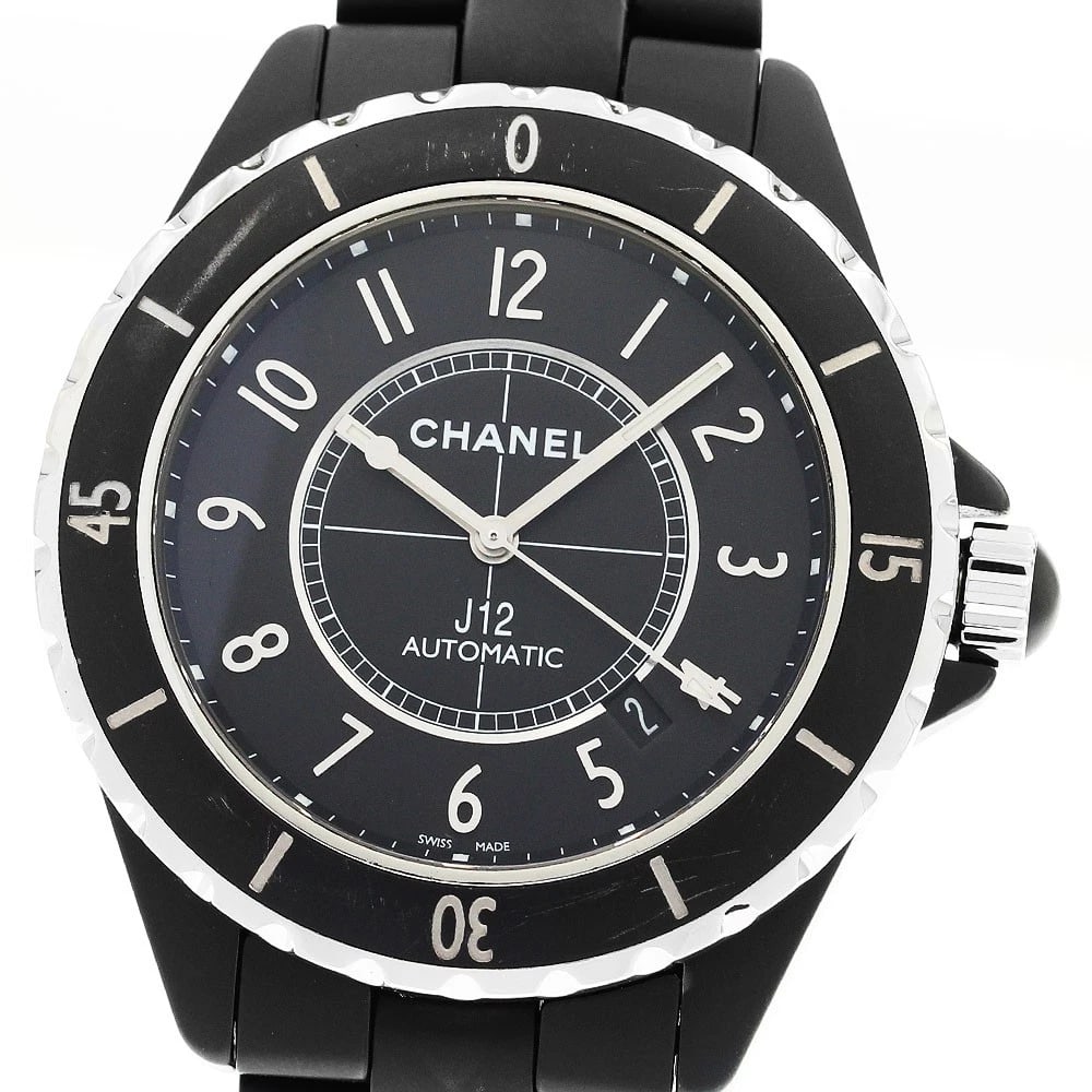 CHANEL J12 MATTE BLACK CERAMIC BLACK DIAL AUTOMATIC WATCH (1 of 4)