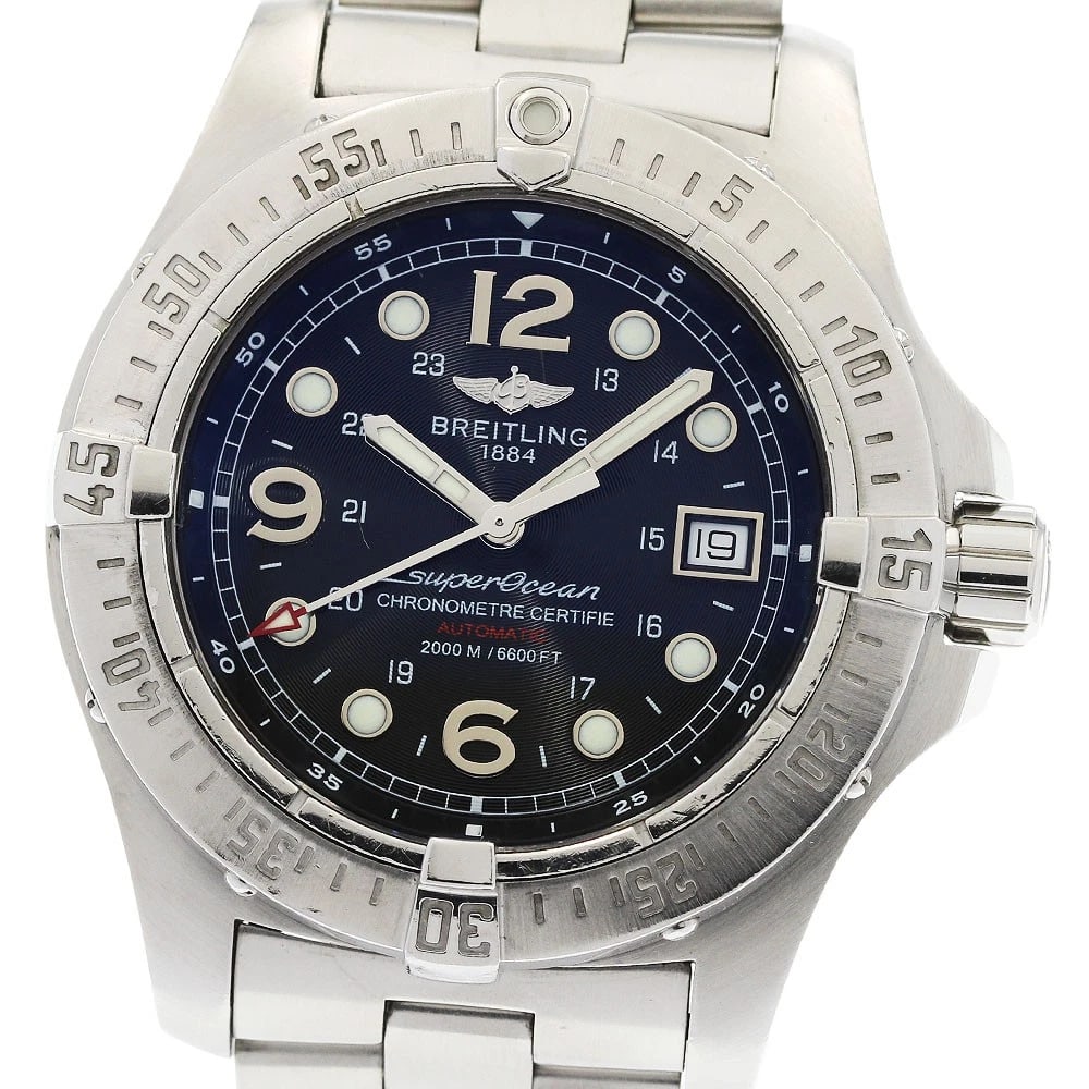 BREITLING SUPER OCEAN STEEL FISH AUTOMATIC WATCH: BREITLING Super Ocean Steel Fish Automatic Watch Brand: BREITLING Type/Style: Wristwatch Material: Band Material Stainless Steel, Case Material Stainless Steel Color: Dial Color black Size: Case Size