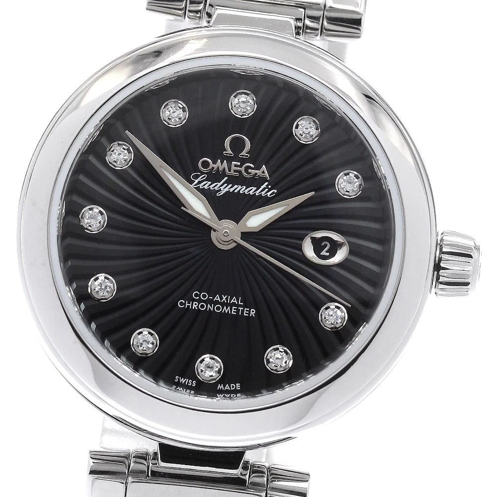 OMEGA DE VILLE MATIC CO-AXIAL AUTOMATIC WATCH: OMEGA De Ville matic Co-Axial Automatic Watch Brand: OMEGA Type/Style: Wristwatch Material: Band Material Stainless Steel, Case Material Stainless Steel Color: Dial Color black Size: Case Size About34