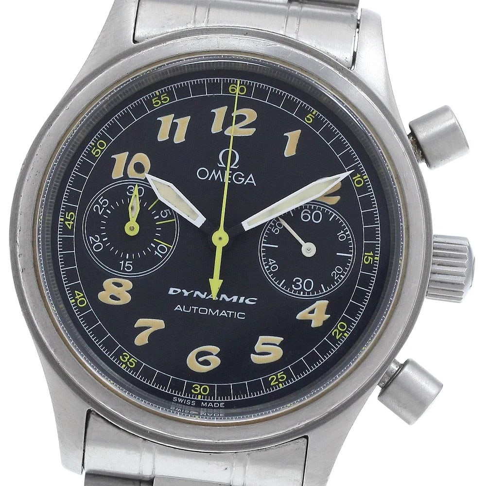 OMEGA DYNAMIC CHRONOGRAPH BLACK DIAL AUTOMATIC WATCH: OMEGA dynamic Chronograph black Dial Automatic Watch Brand: OMEGA Type/Style: Wristwatch Material: Band Material Stainless Steel, Case Material Stainless Steel Color: Dial Color black Size: Case Size 
