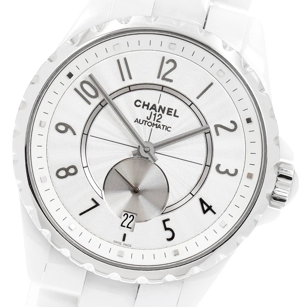 CHANEL J12 WHITE CERAMIC WHITE DIAL AUTOMATIC WATCH (1 of 4)