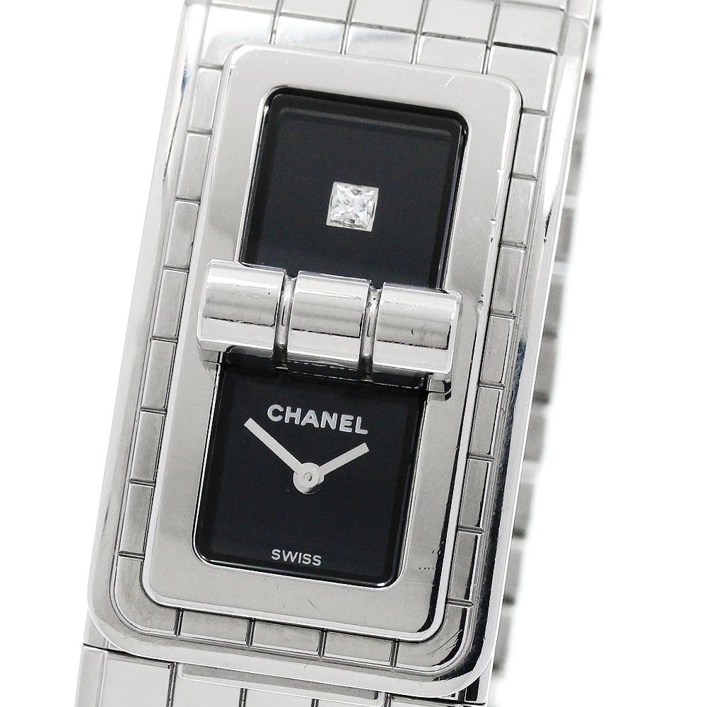 CHANEL CODE COCO DIAMOND BLACK DIAL QUARTZ WATCH: CHANEL Code Coco diamond black Dial Quartz Watch Brand: CHANEL Type/Style: Wristwatch Material: Band Material Stainless Steel, Case Material Stainless Steel Color: Dial Color black Size: Case Size