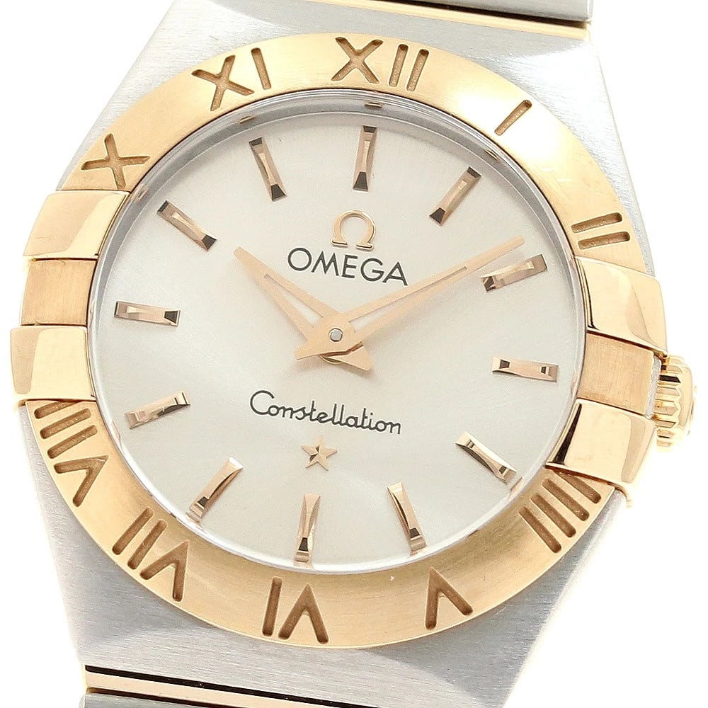 OMEGA CONSTELLATION SILVER DIAL QUARTZ WATCH: OMEGA Constellation Silver Dial Quartz Watch Brand: OMEGA Type/Style: Wristwatch Material: Band Material Stainless Steel/K18RG, Case Material Stainless Steel/K18RG Color: Dial Color Silver Size: Case 
