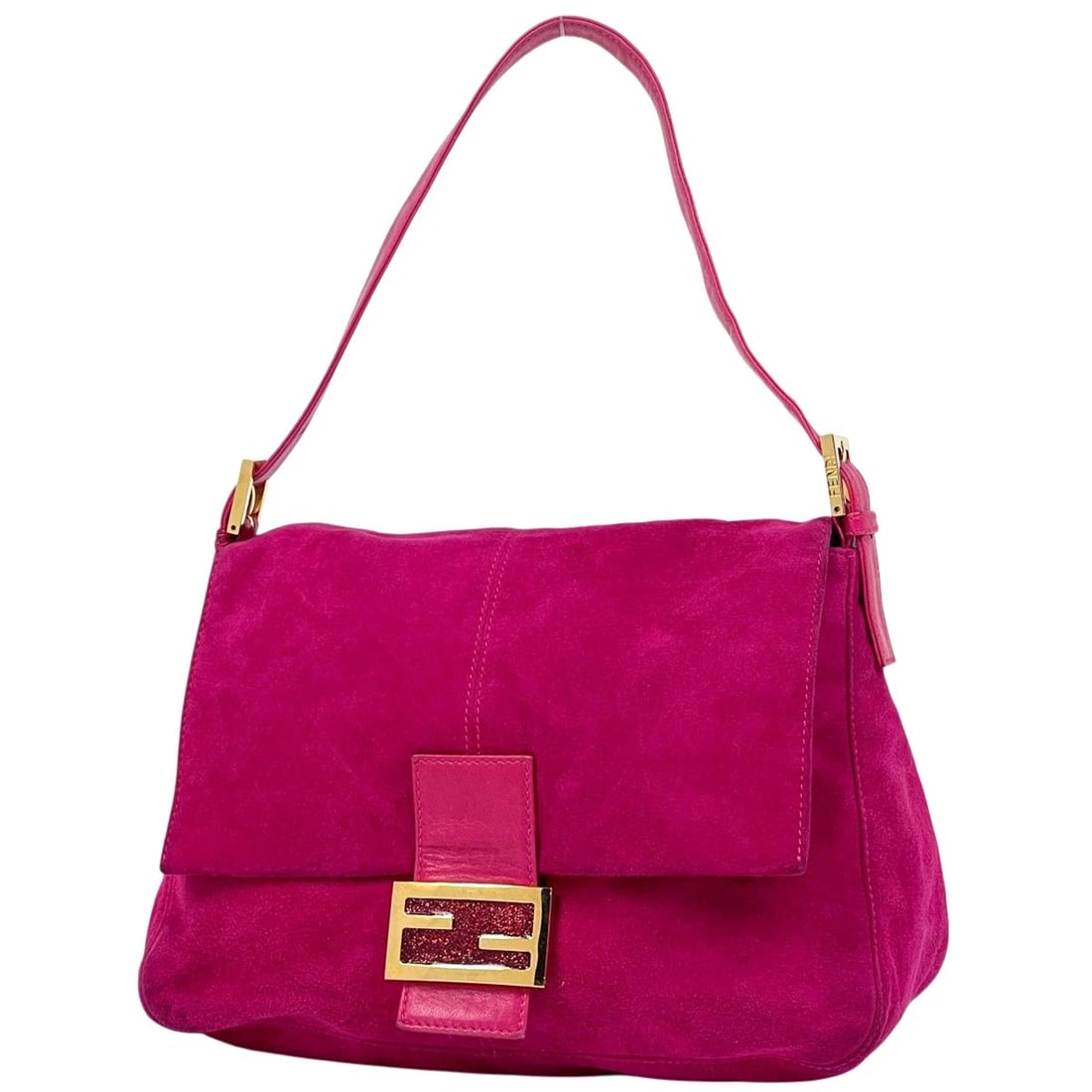 FENDI ZUCCA PATTERN SHOULDER BAG: FENDI Zucca Pattern Shoulder Bag Brand: FENDI Type/Style: Shoulder Bag Material: suede ?leather Color: Pink Size: Width 28cm(11inch) Height 19cm(7.5inch) Depth 12cm(4.7inch) Accessories: None