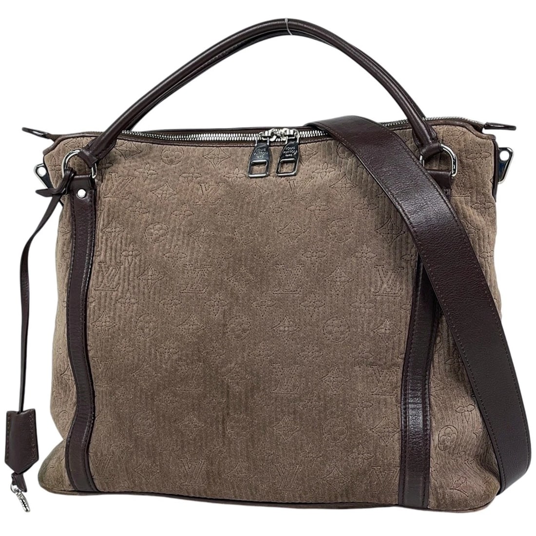 LOUIS VUITTON IXIA MM 2WAY SHOULDER BAG: Louis Vuitton Ixia MM 2WAY Shoulder Bag Brand: Louis Vuitton Type/Style: Hand Bag Material: Monogram Antia Color: Brown Size: Width 37cm(14.6inch) Height 31cm(12.2inch) Depth 17cm(6.7inch)