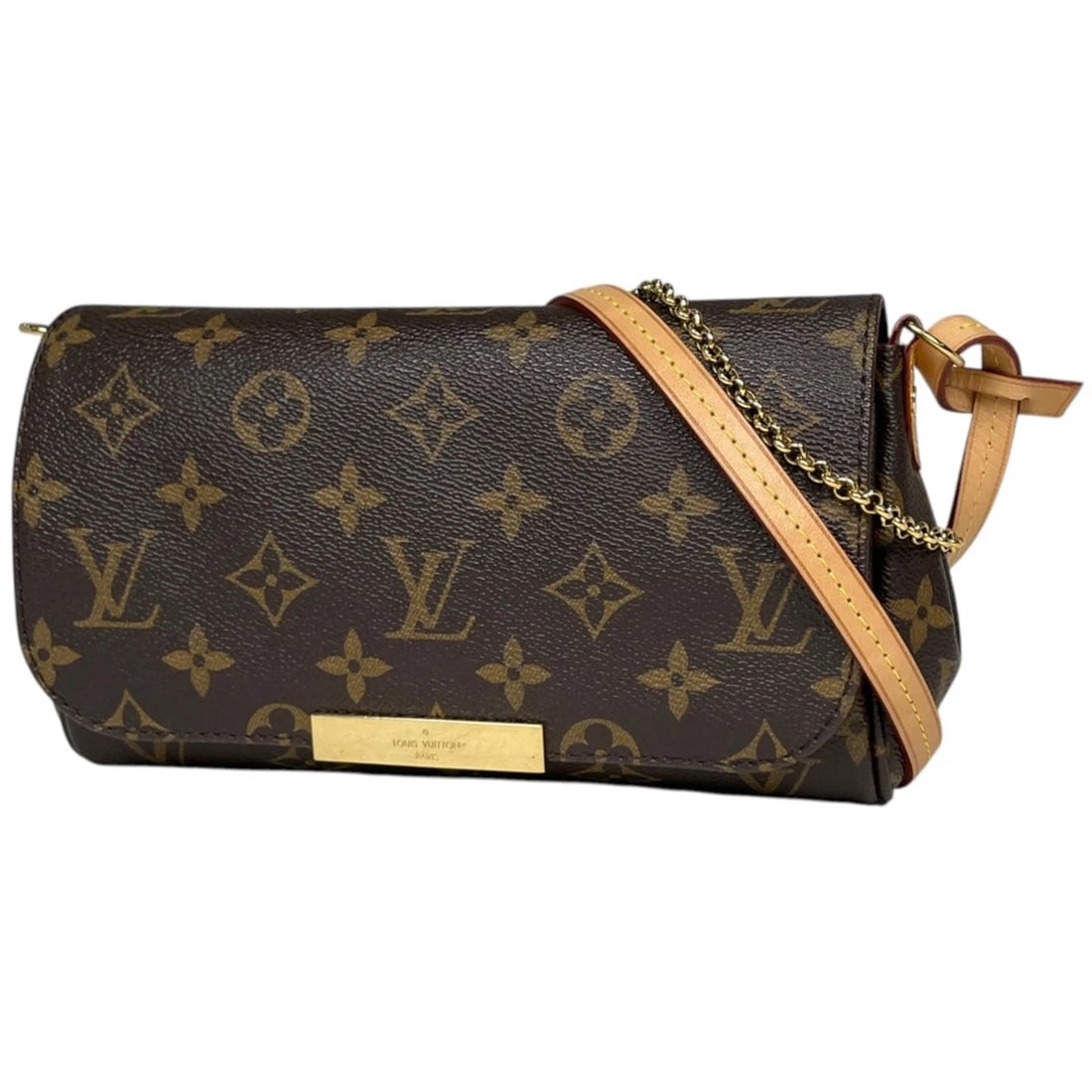 LOUIS VUITTON FAVORIT PM SHOULDER BAG: Louis Vuitton Favorit PM Shoulder Bag Brand: Louis Vuitton Type/Style: Shoulder Bag Material: Monogram Color: Brown Size: Width 21cm(8.3inch) Height 13cm(5.1inch) Depth 4cm(1.6inch) Accessories: N