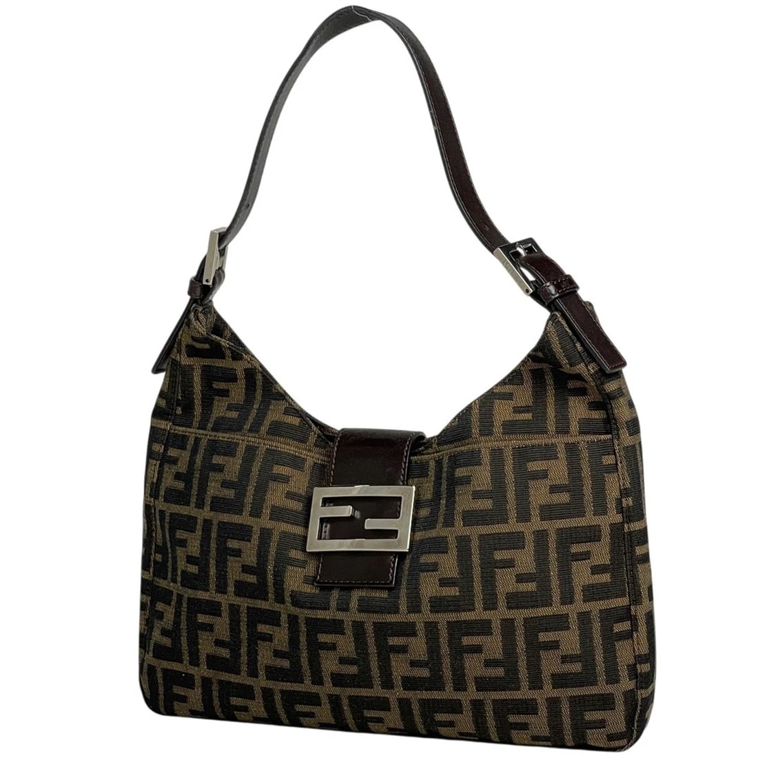 FENDI ZUCCA PATTERN SHOULDER BAG: Fendi Zucca Pattern Shoulder Bag Brand: FENDI Type/Style: Shoulder Bag Material: canvas ?leather Color: Brown Size: Width 29cm(11.4inch) Height 17cm(Median:6.7inch) Depth 4cm(1.6inch) Accessories: