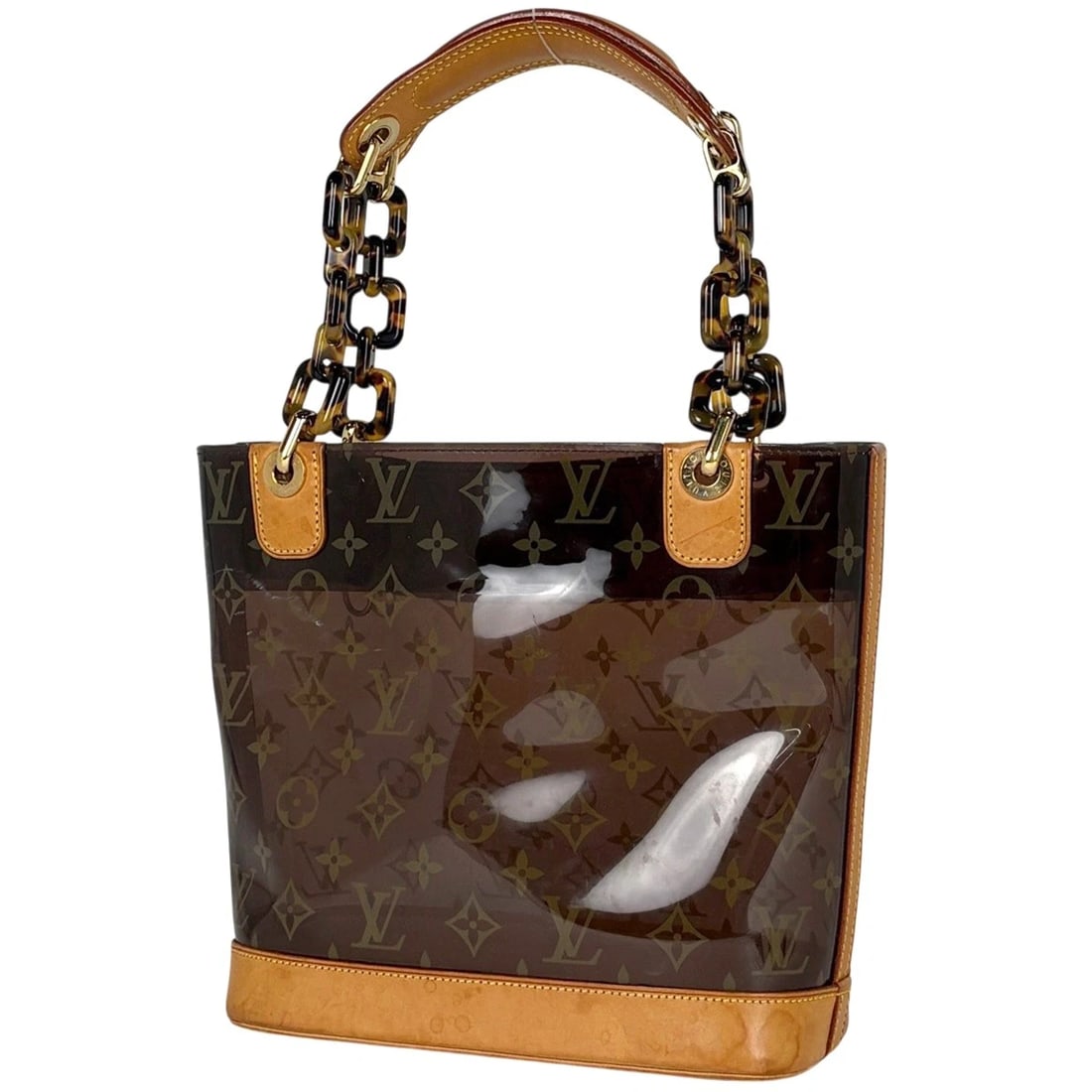 LOUIS VUITTON KABA AMBLE PM TOTE BAG: Louis Vuitton Kaba Amble PM Tote Bag Brand: Louis Vuitton Type/Style: Hand Bag Material: Plastics Color: Brown Size: Width 23.5cm(9.3inch) Height 23cm(9.1inch) Depth 10cm(3.9inch) Accessories: Non