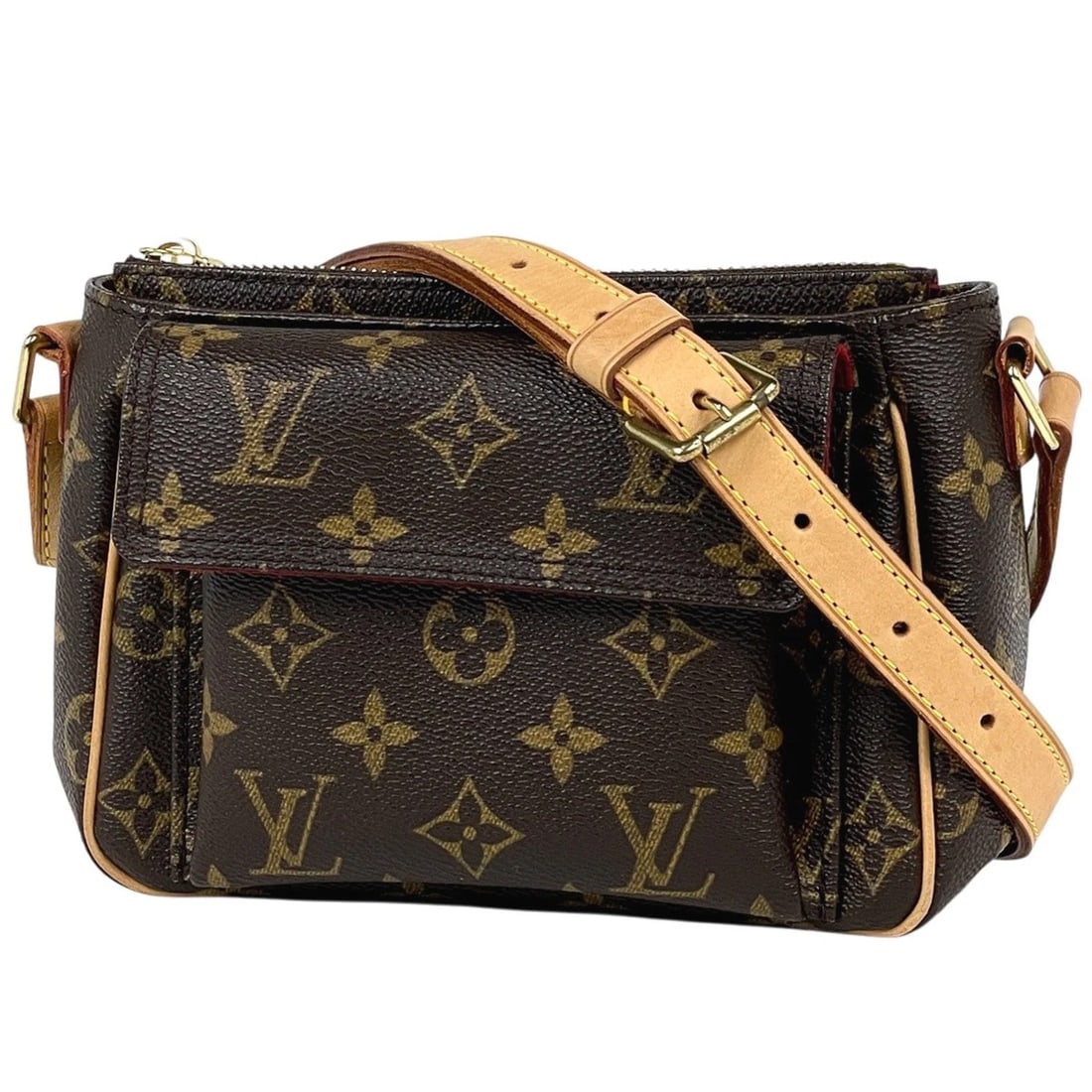 LOUIS VUITTON VIVASITE PM POCHETTE SHOULDER BAG: Louis Vuitton Vivasite PM Pochette Shoulder Bag Brand: Louis Vuitton Type/Style: Shoulder Bag Material: Monogram Color: Brown Size: Width 19cm(7.5inch) Height 14cm(5.5inch) Depth 9cm(3.5inch) Acce