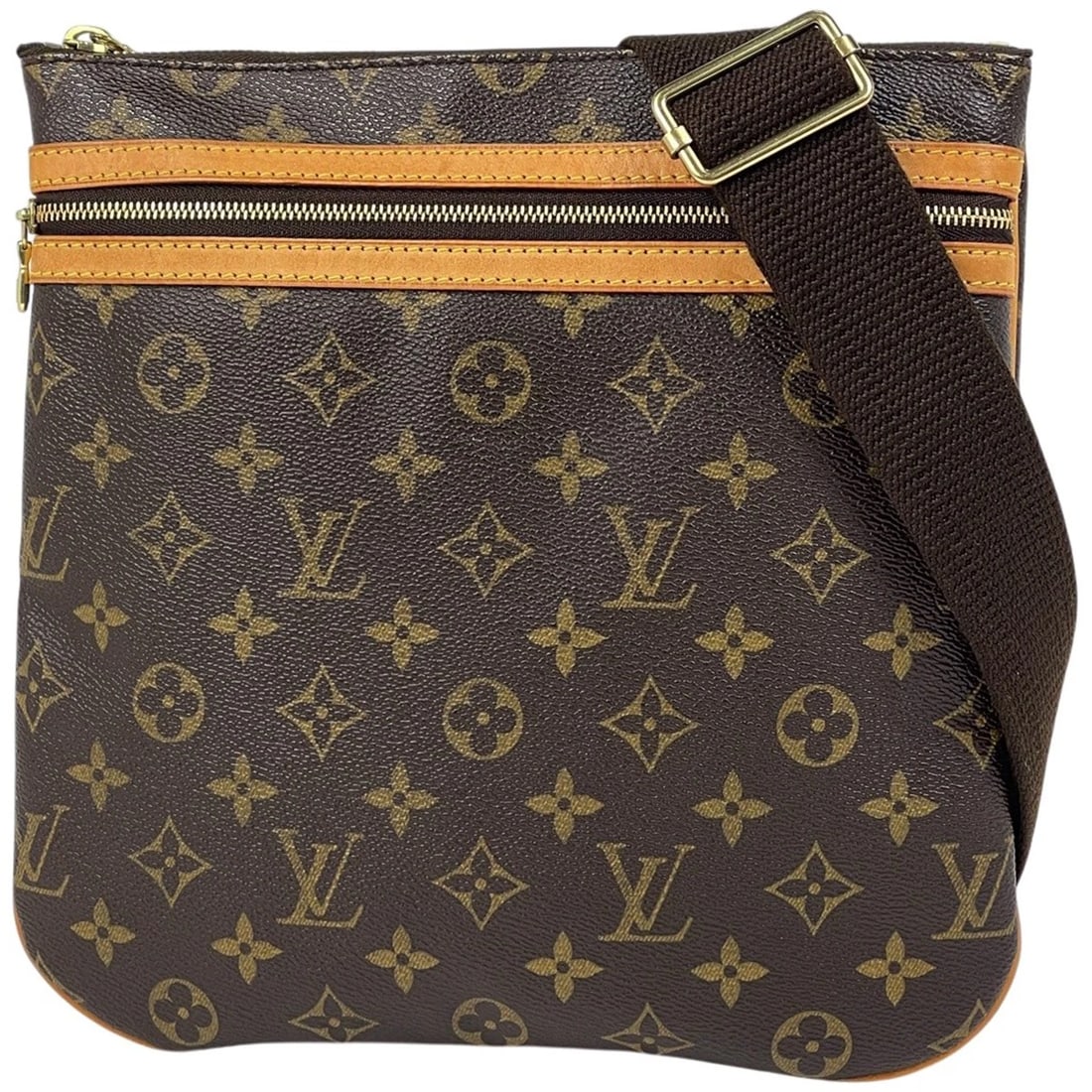 LOUIS VUITTON POCHETTE BOSPHORE SHOULDER BAG: Louis Vuitton Pochette Bosphore Shoulder Bag Brand: Louis Vuitton Type/Style: Shoulder Bag Material: Monogram Color: Brown Size: Width 26cm(10.2inch) Height 26cm(10.2inch) Depth 1.5cm(0.6inch)