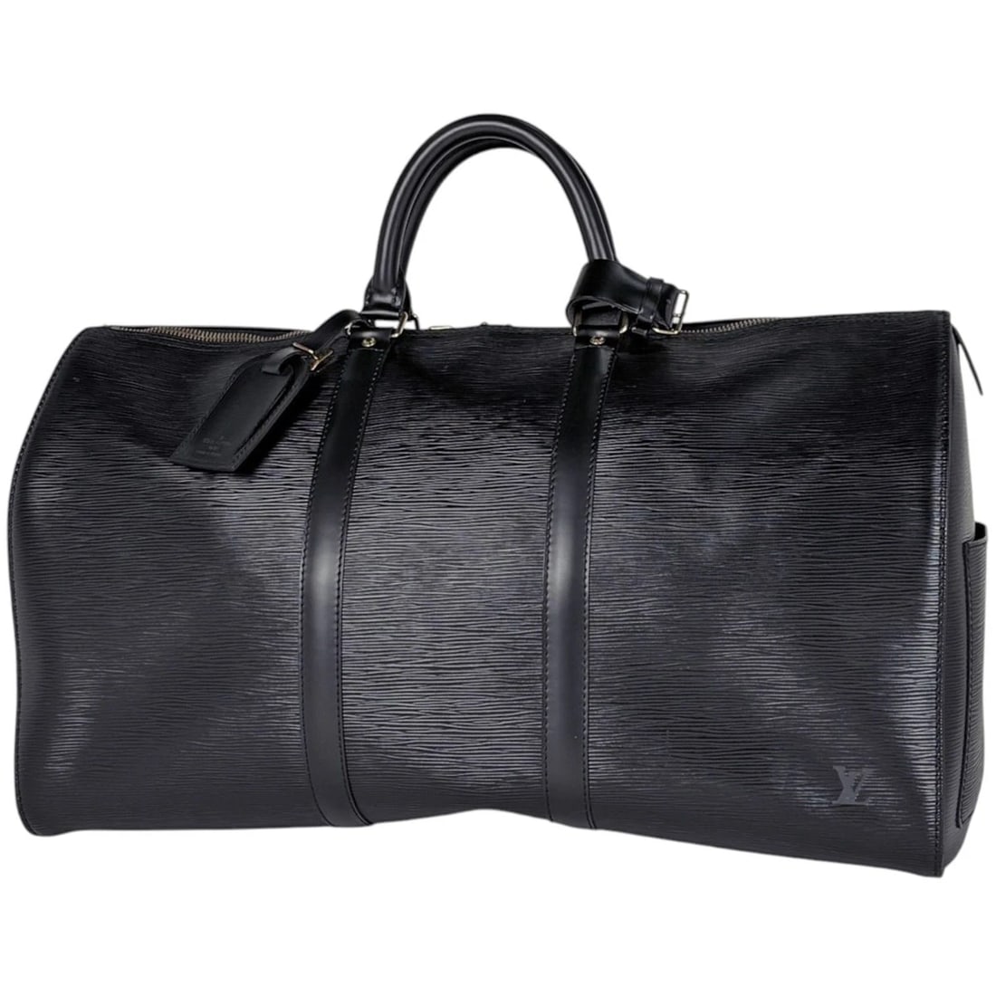 LOUIS VUITTON KEEPALL50 HAND BAG: Louis Vuitton keepall50 Hand Bag Brand: Louis Vuitton Type/Style: Hand Bag Material: Epi Color: Noir (Black) Size: Width 52cm(20.5inch) Height 29cm(11.4inch) Depth 22.5cm(8.9inch) Accessories: None